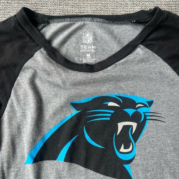 NFL Carolina Panthers Three Quarter Sleeve Tee with Logo - Picture 2 of 3